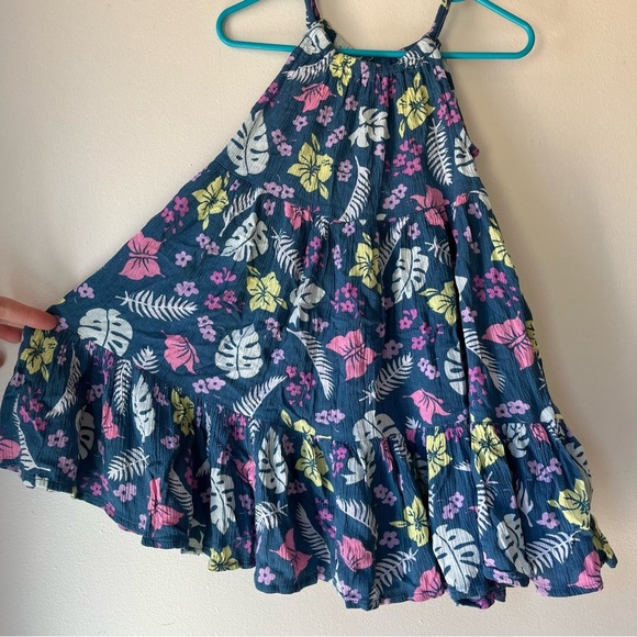 🌼 5/$25 George Girls Tropical Floral Sundress Navy Size 4 Sleeveless Rayon - Picture 6 of 6